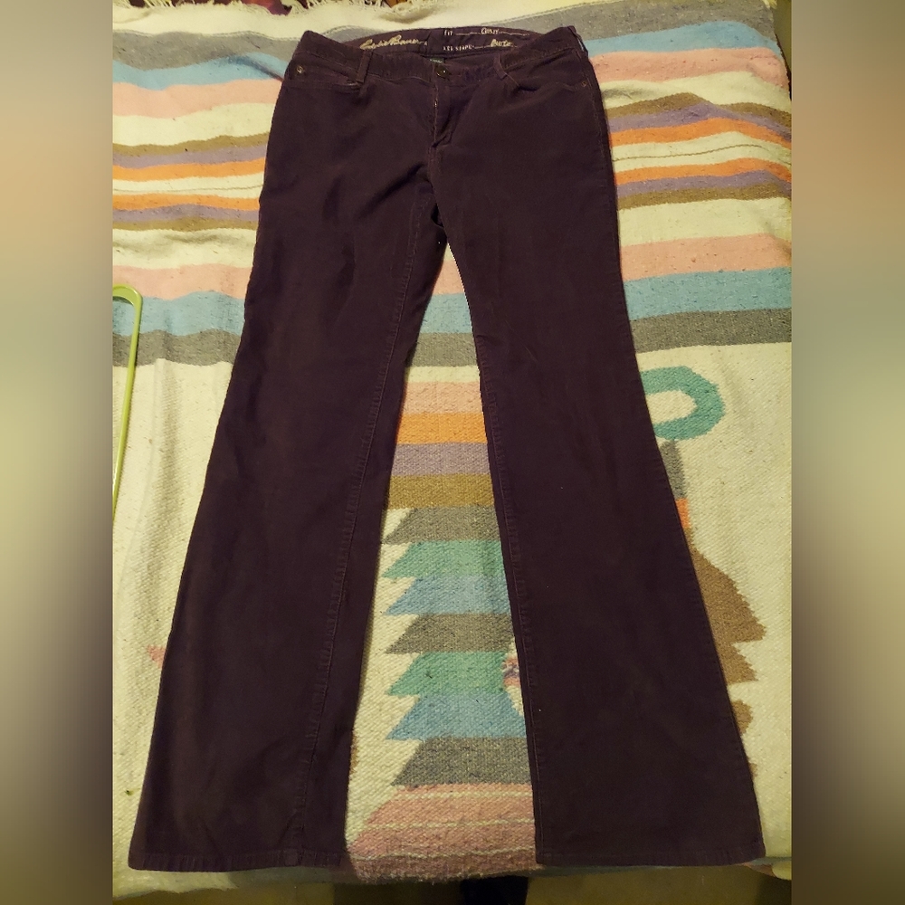 EDDIE BAUR WOMENS “CURVY” brown corduroy JEAN SIZE 10 long